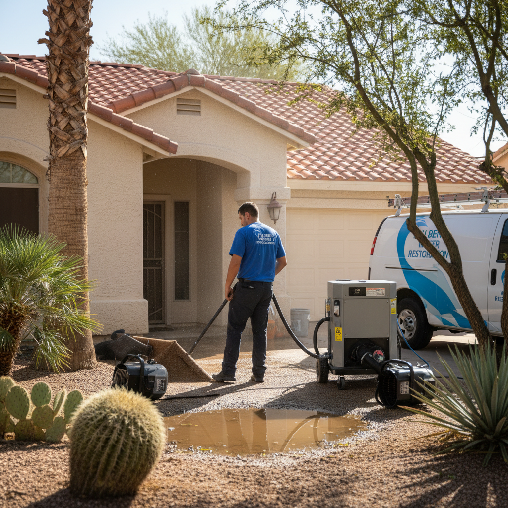 Water Damage Restoration work by Gilbert Water Damage Restoration in Gilbert